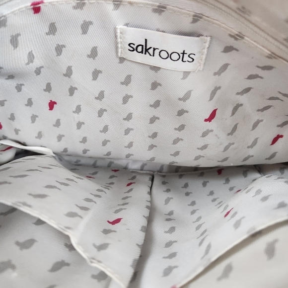 Sak Roots White Peace Dove Coated Canvas Purse - Picture 6 of 12